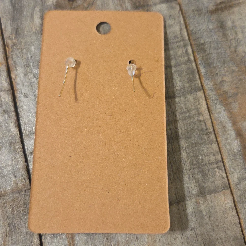 NEW Druzy Sparkly Drop Crystal Round Pendant Dangly Earrings Gold Gem & Gold